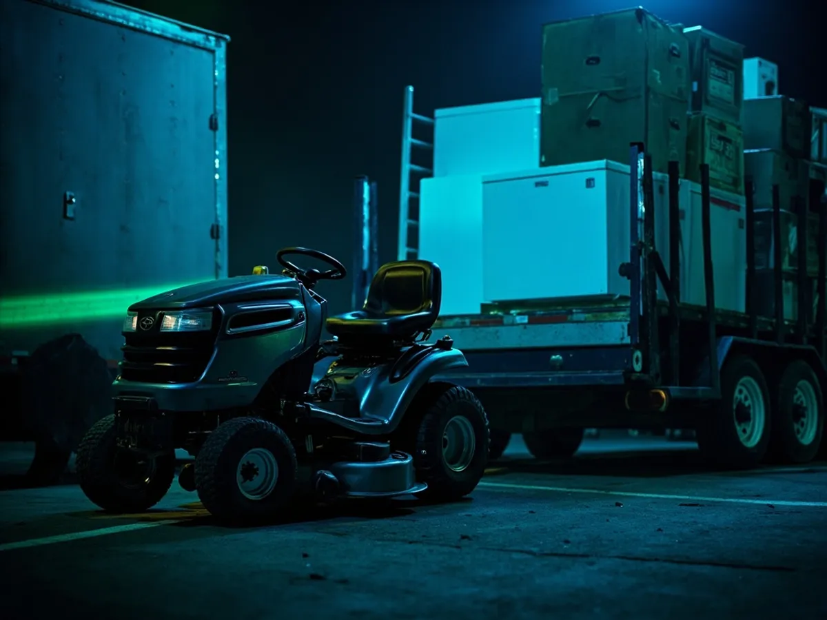 Loading items won at an auction onto a trailer