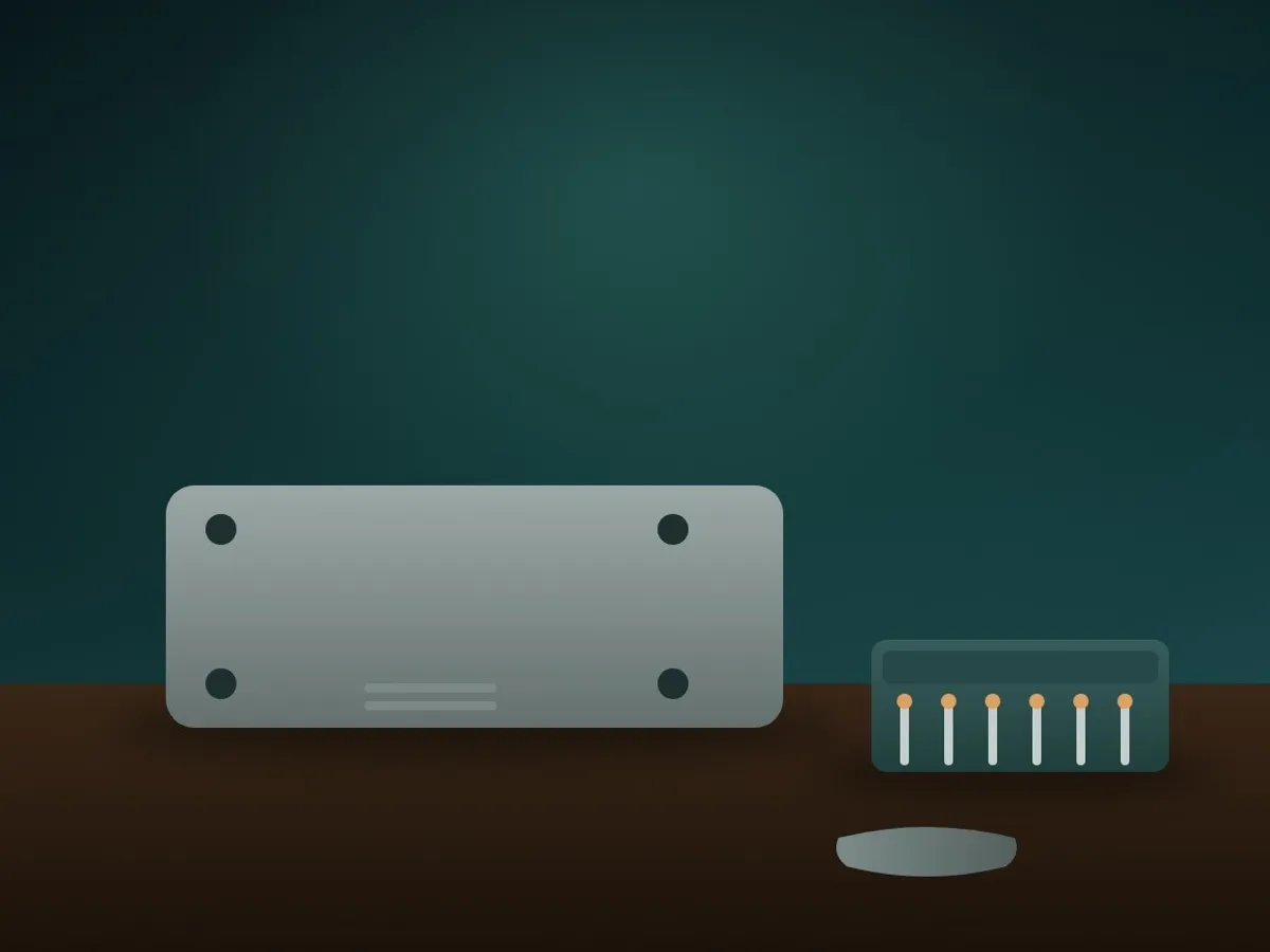 Laptop underside with a precision screwdriver set on a dark workbench
