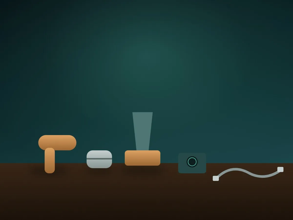 Testing returned pallet items — a hair dryer, earbuds and a blender — on a workbench