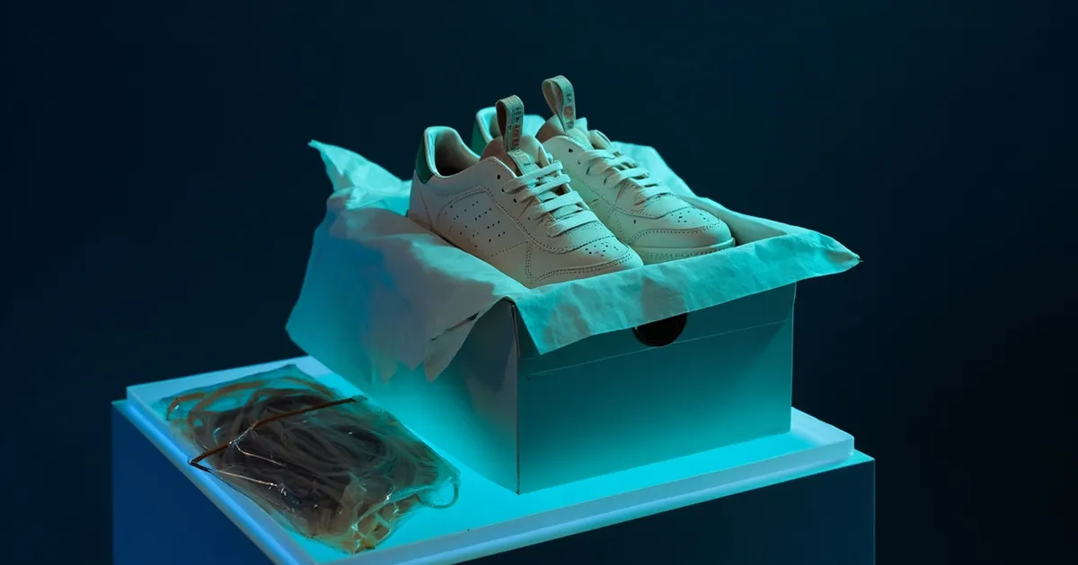 Para nieskazitelnych białych sneakersów na oryginalnym pudełku z papierem i zapasowymi sznurówkami